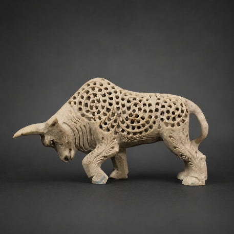 Soapstone Bull with Baby Calf