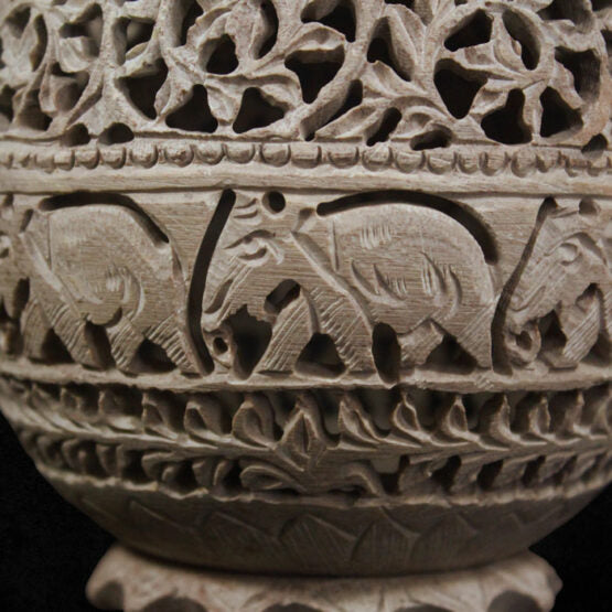 Soapstone Candle & Light Ball Stand
