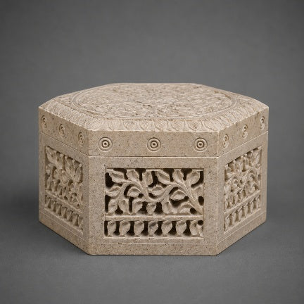 Soapstone Pentagon Jali Box