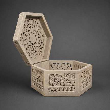 Soapstone Pentagon Jali Box